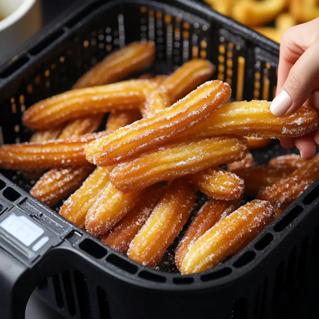 Crispy air fryer churros cooking